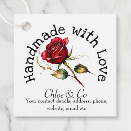 Red Rose Handmade With Love Productありがとう フェイバータグ
