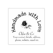 Red Rose Handmade With Love Productありがとう ラバースタンプ (インプリント)