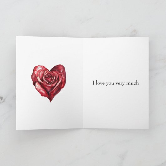 Red Rose Heart Love カード (内部)