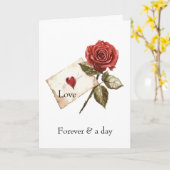 Red Rose Heart Love カード (黄色い花)