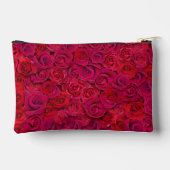 Red Rose Heart Romantic Floral Custom Text アクセサリーポーチ (裏面)