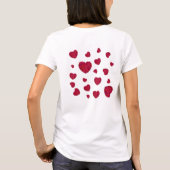 Red Rose Heart Romantic Floral Custom Text Tシャツ (裏面)