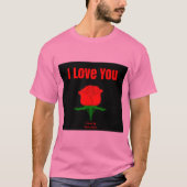 Red Rose I Love You Men's Pink Tシャツ (正面)