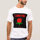 Red Rose I Love You Men's White Basic T Shirt Tシャツ (正面)