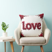 Red Rose LOVE Pillow Romantic Valentine's Day Gift クッション (椅子)