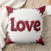 Red Rose LOVE Pillow Romantic Valentine's Day Gift クッション (ブランケット)