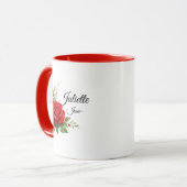 Red Rose Monogram Mug – June Birth Flower マグカップ (正面左)