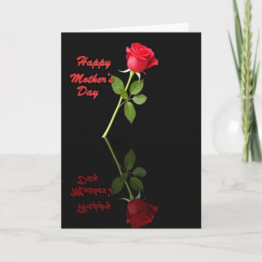 Red Rose Mothers Day Reflection Card カード (正面)