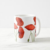 „Red Rose Mug – Elegant Floral Coffee Cup“ コーヒーマグカップ (正面右)
