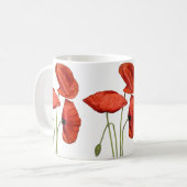„Red Rose Mug – Elegant Floral Coffee Cup“ コーヒーマグカップ (正面左)