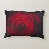 Red rose on black background vintage effect アクセントクッション (裏面)