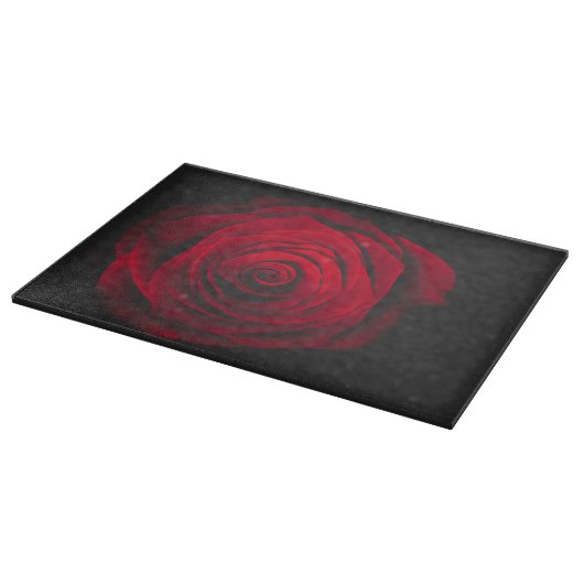 Red rose on black background vintage effect カッティングボード (角)