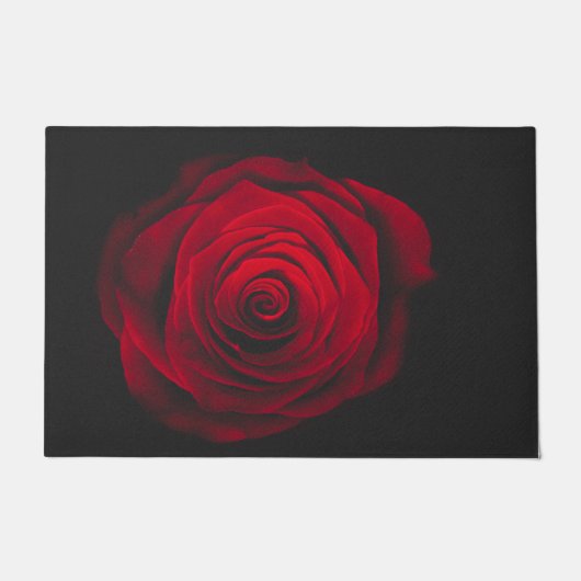 Red rose on black background vintage effect ドアマット (正面)