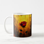 Red Rose on Gold コーヒーマグカップ (左)
