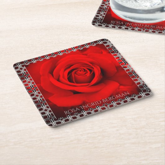 Red Rose  [Paper Coaster] スクエアペーパーコースター (アングル)