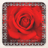 Red Rose  [Paper Coaster] スクエアペーパーコースター (正面)
