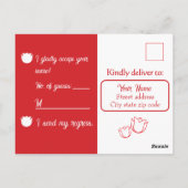 Red Rose Party Response Postcard ポストカード (裏面)