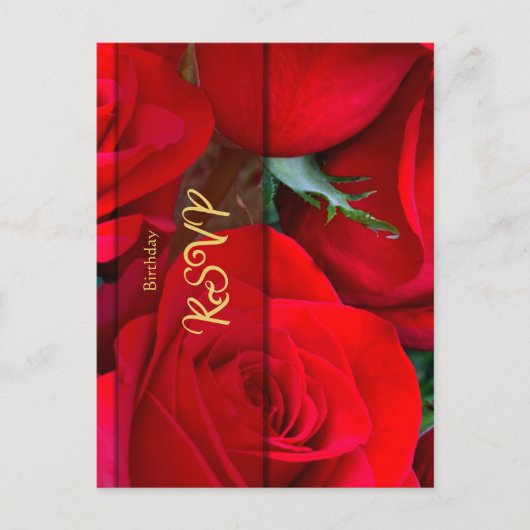 Red Rose Party Response Postcard ポストカード (正面)