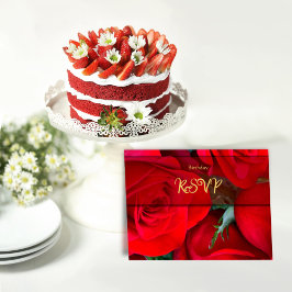 Red Rose Party Response Postcard ポストカード