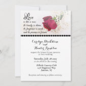 Red Rose & Pearls Wedding 招待状 (正面)