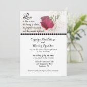 Red Rose & Pearls Wedding 招待状 (スタンド正面)