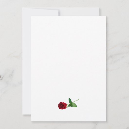 Red Rose & Pearls Wedding 招待状 (裏面)