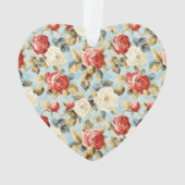 Red Rose Petals Floral オーナメント (裏面)