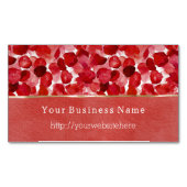 Red Rose Petals Floral Business name website マグネット名刺 (正面)