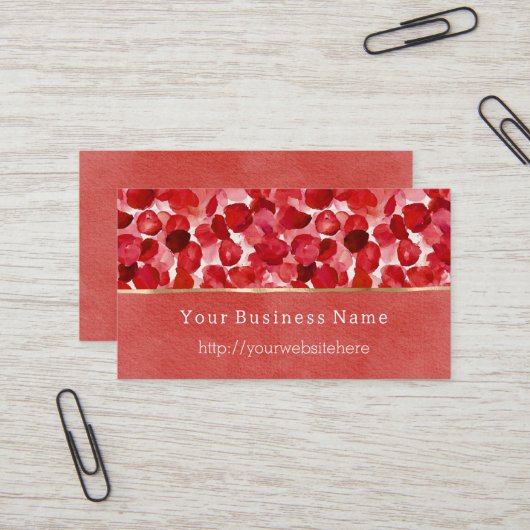Red Rose Petals Floral Business name website 名刺 (正面/裏面インサイチュ)