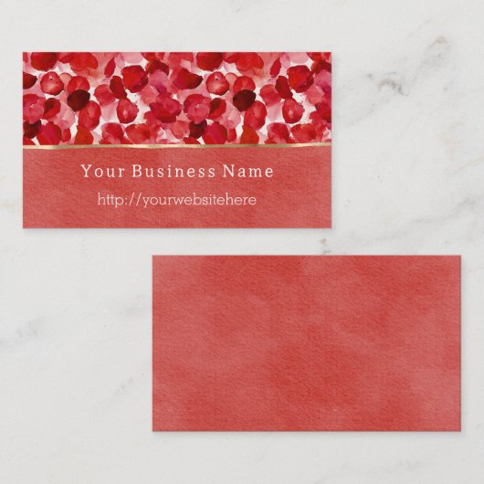 Red Rose Petals Floral Business name website 名刺 (正面/裏面)