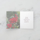 Red Rose Photography Folded Thank You Card  サンキューカード (内部)