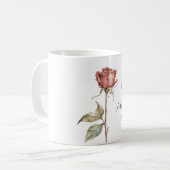 Red Rose Pink White Butterfly Dreams コーヒーマグカップ (正面左)