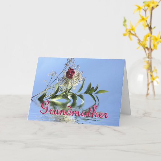 Red Rose & Reflection for祖母の母の日 カード (黄色い花)