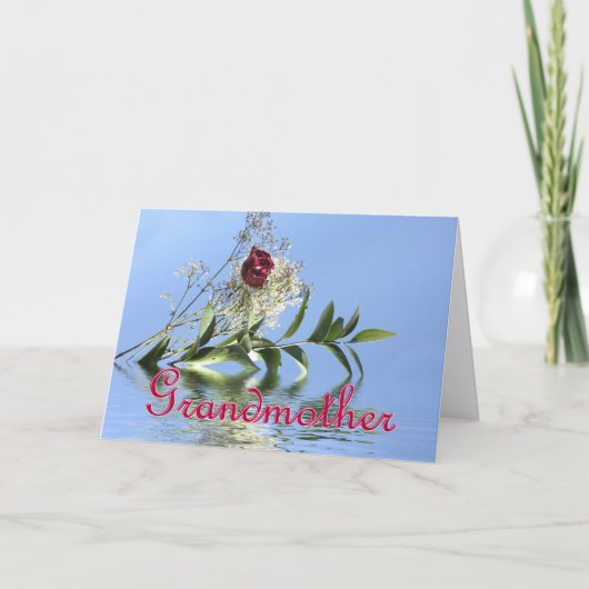 Red Rose & Reflection for祖母の母の日 カード (正面)