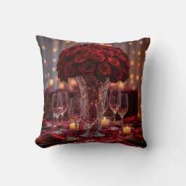 Red Rose Romantic Valentine Decorative Sofa Pillow クッション