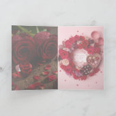  Red Rose Romantic Valentine Love Greeting Card カード (内部)