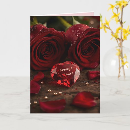  Red Rose Romantic Valentine Love Greeting Card カード (黄色い花)