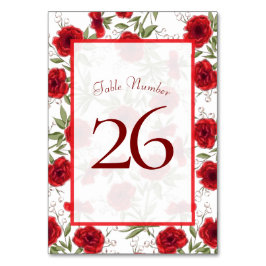 Red Rose Romantic Wedding テーブルナンバー