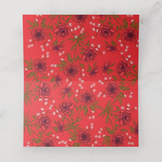 Red Rose Romantic Wedding プレイスカード (内部開封)