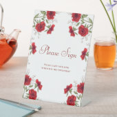 Red Rose Romantic Wedding Guest Book Sign 台座サイン (インサイチュ)