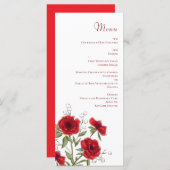 Red Rose Romantic Wedding Menus メニュー (正面/裏面)