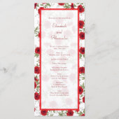 Red Rose Romantic Wedding Programs メニュー (正面)