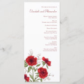 Red Rose Romantic Wedding Programs メニュー (正面)