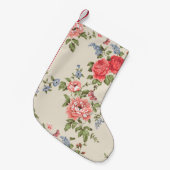 RED ROSE SEAMLESS PATTERN WITH BLUE BELLSpattern,f スモールクリスマスストッキング (正面 (吊り時))