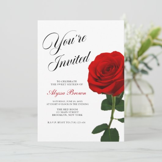 Red Rose Sweet 16 Party  招待状 (スタンド正面)