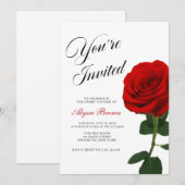 Red Rose Sweet 16 Party  招待状 (正面/裏面)