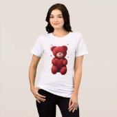 “Red Rose Teddy Bear – Cute Valentine Gift for Her トライブレンドＴシャツ (正面全面)