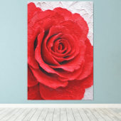 Red Rose Texture Abstract Wall Art キャンバスプリント (インサイチュ (ウッドフロア))