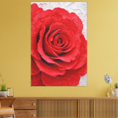 Red Rose Texture Abstract Wall Art キャンバスプリント (インサイチュ (リビング))