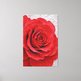 Red Rose Texture Abstract Wall Art キャンバスプリント